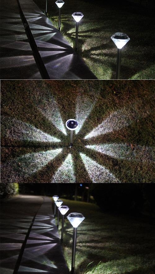 太陽(yáng)能地插燈 點(diǎn)亮庭院夜景的創(chuàng)意鉆石燈